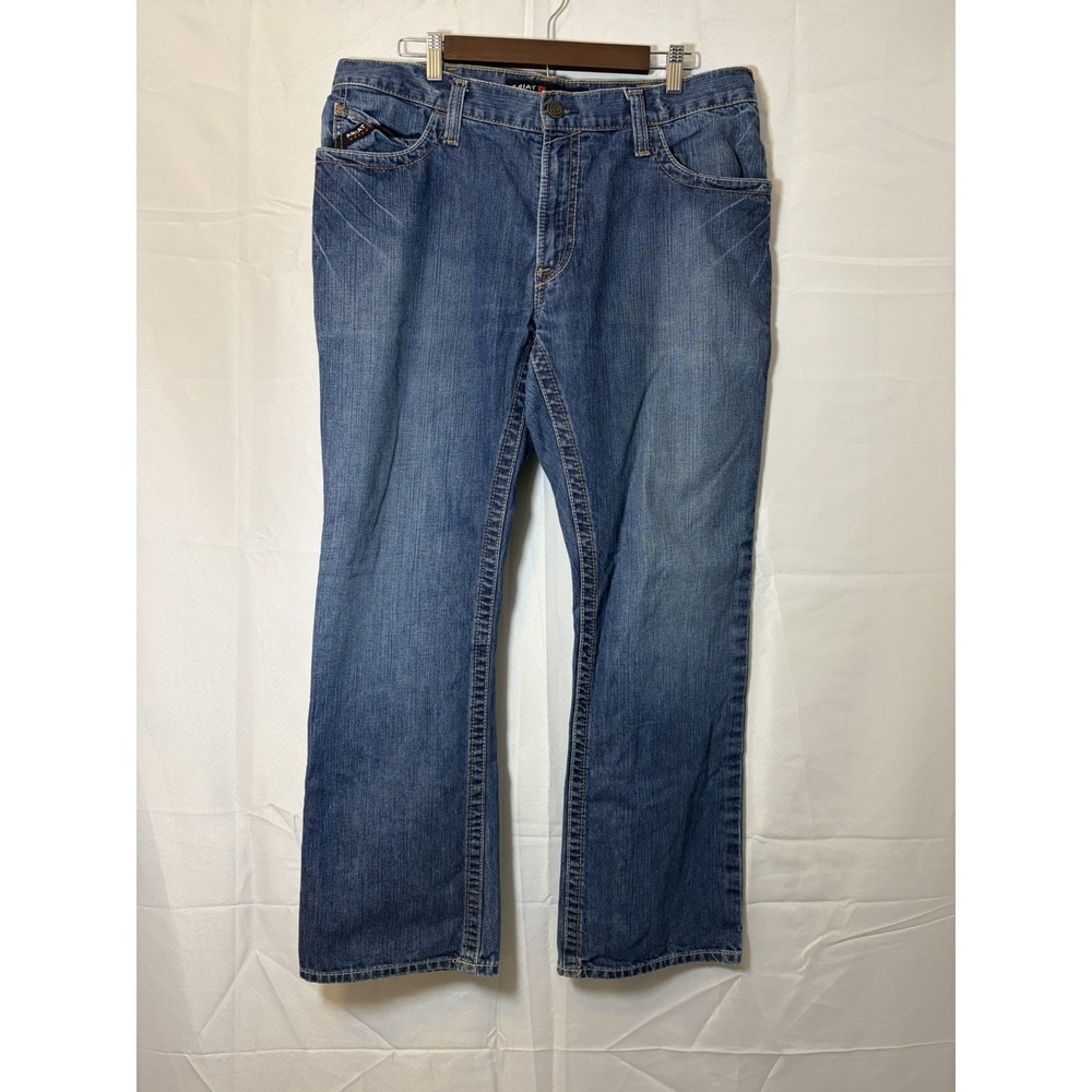 Ariat FR M4 Relaxed Boot Cut Jeans Mens 36x32 Blue Flame Resistant CAT 2 Denim